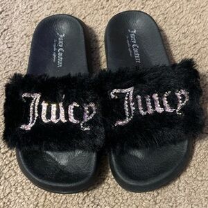 Juicy Couture Little Girls Pomona Boulevard Slide Sandals Black/pink Logo Sz 12